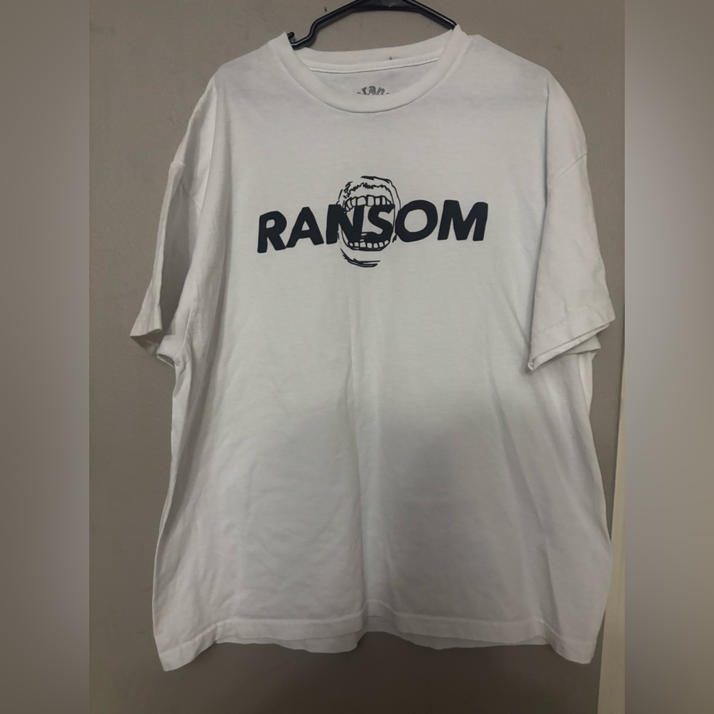Ransom White Tee with Bold Graphic